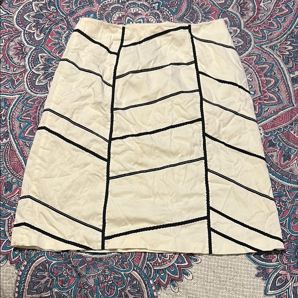Elegant Cream Skirt with Black Accents